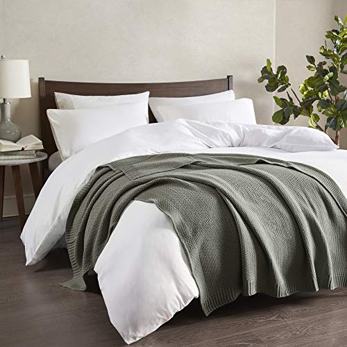 Image of INK+IVY Bree Knit Throw Blanket for Bed, Sofa, and Couch, Lightweight, Breathable, Soft & Cozy Summer Blanket, Throw (50 in x 60 in), Charcoal