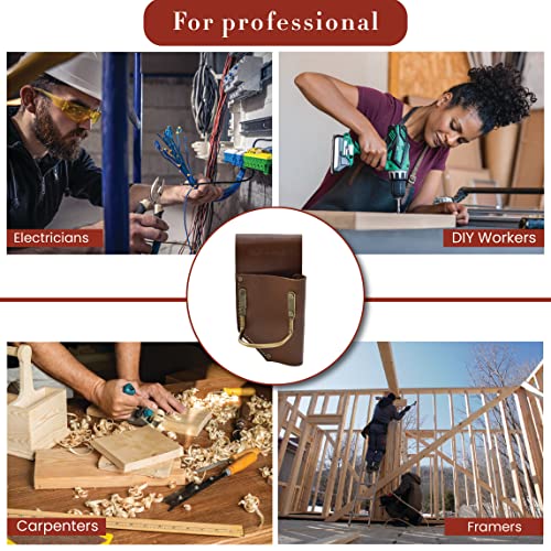 Style N Craft Pliers And Hammer Holder, Full-Grain Leather Tool Pouch, Dark Tan (98450) #TOP5