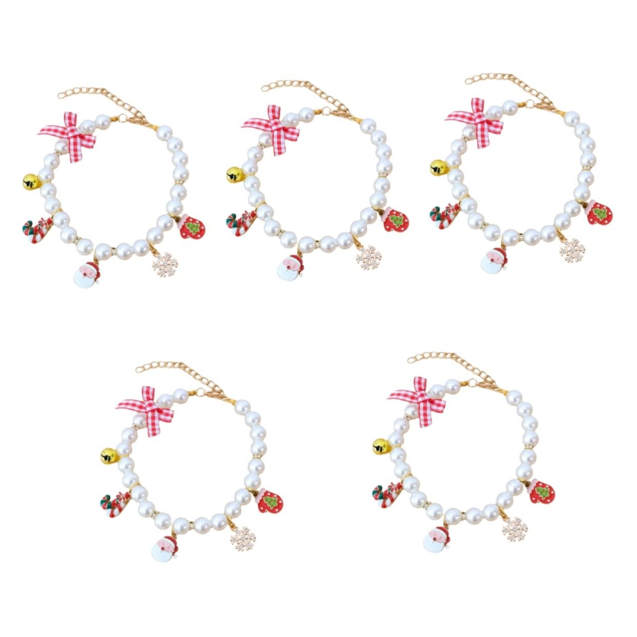 HANABASS 5stücke Katzenhalsband Mit Glöckchen Dekoratives Hundehalsband Für Süße Weihnachtsaccessoire Rosa Stilvolles Haustierzubehör