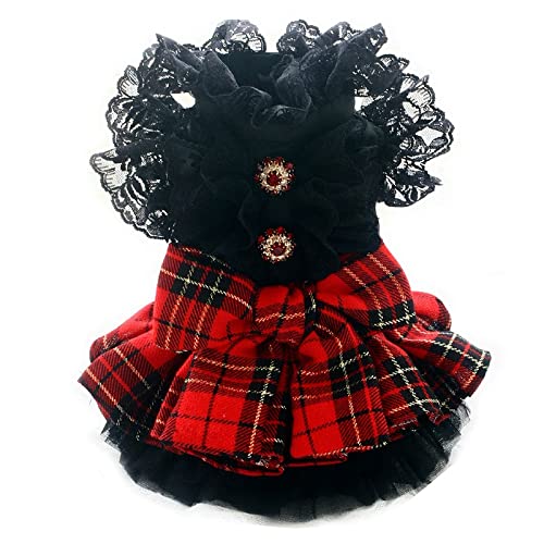 犬服 No.177 スコットチェック赤スカートわんぴ ハンドメイド 【公式通販】