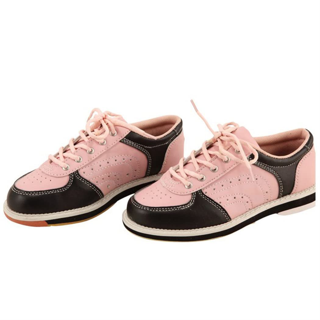 Damen Bowlingschuhe Kinder Erwachsene Leder Bowlingschuhe Atmungsaktiver Puffer Unisex