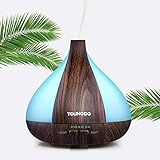 YOUNGDO Diffuseur Huiles Essentielles Electrique 220ML, Diffuseur Huile Dssentielle Maison Brume Fraîche, Diffuseur Huile Essentielle Lumière de 7 Couleurs pour Bureaux/Chambre/Salons/Salles de Bain