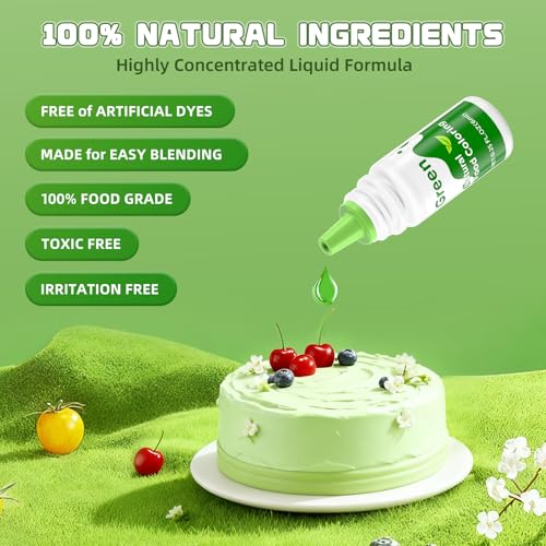 Image of Natural Food Coloring Liquid Set - 6 Vibrant Color Food Grade