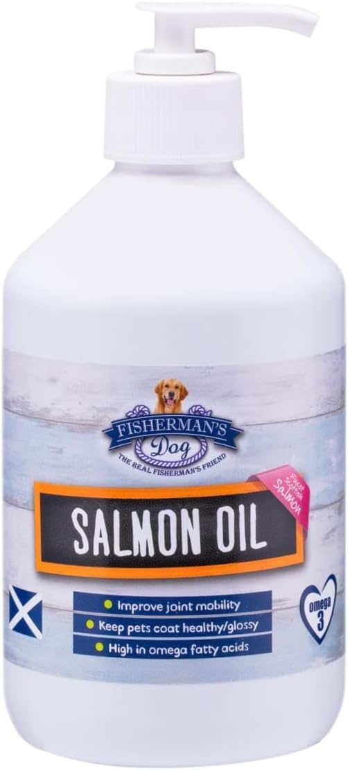 ark future Fisherman's Dog Salmon Oil - High in Omega Fatty Acids, Improves Joint Mobility, Promotes Healthy & Glossy Coat