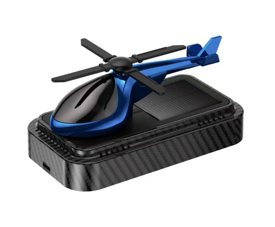 Image of YOURKARTS.COM Solar Helicopter Shape Car Perfume (Ocean) - Dashboard Fragrance Diffuser with Spinning Propeller and Oceanic Essential Oil Blend - car accessories 2025