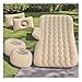jtymx Beige Portable SUV Inflatable Car Bed - Durable Multi-Functional Rectangular PVC Velvet Air Cushion - Ideal for Camping, Picnics,