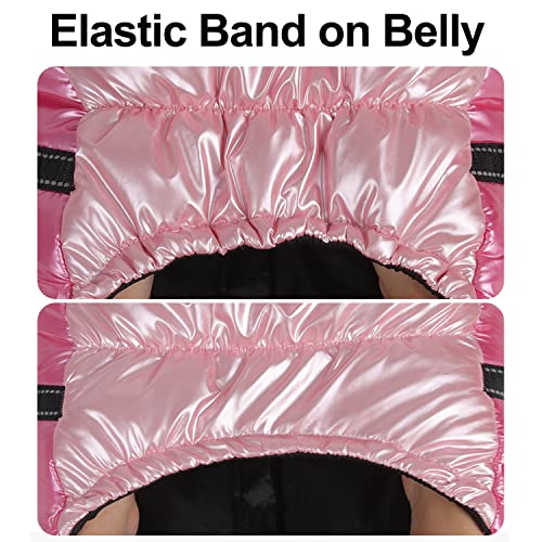 Hdkuw Dog Cold Weather Coat With Harness, Waterproof Warm Dog Glossy Jacket, Adjustable Reflective Vest Raincoat For Small Medium Large Dogs Pink L #TOP4