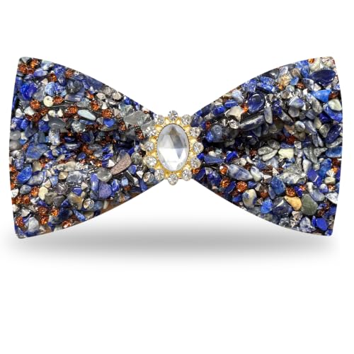 Image of Mens Rhinestone Bow Tie Pre-Tied Bow Ties for Men Adjustable Sparkle Sequin Bowtie Party Wedding
