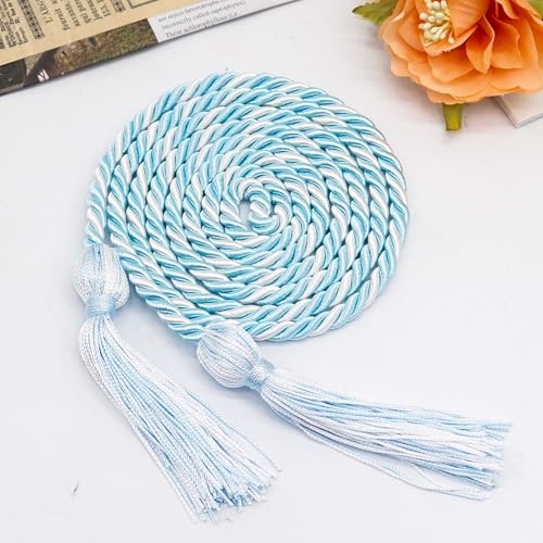 Image of GraduationMall Graduation Polyester Honor Cord 68 inch SkyBlueWhite