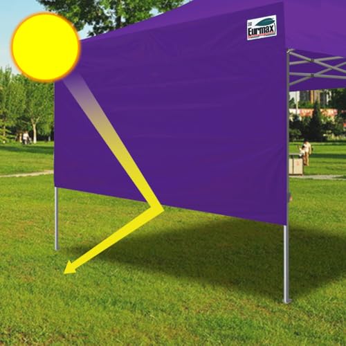 Image of Eurmax USA 10x4.8 Pop Up Canopy SunWall-UV Protection for Tents,Blocks Sunlight&Wind,Water Resistant Side Wall Only,Easy Hook & Loop Installation,Fit for 10FT Straight Leg Shelters&Gazebo,Purple