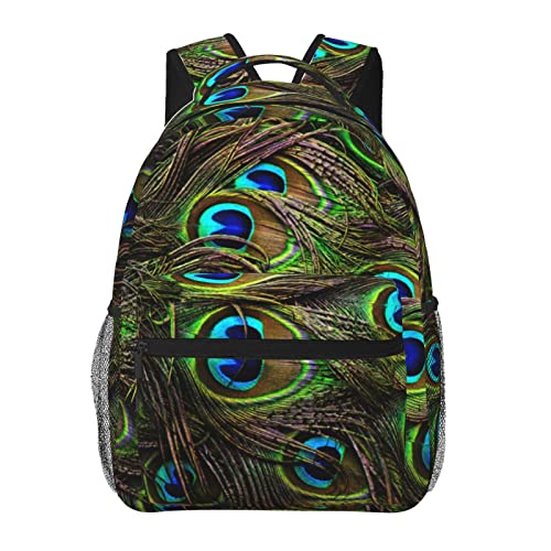 Sac à dos ordinateur portable avec plumes de paon pour grand volume