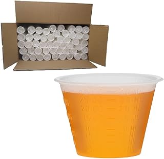 Plastic Medicine Cups 5000 Small Disposable Graduated 1 OZ Measuring Cup with Embossed Measurements in Tablespoons, Drams, CC's, ML and OZ for Liquid and Dry Medication, Epoxy, Oils, Paint and Stain