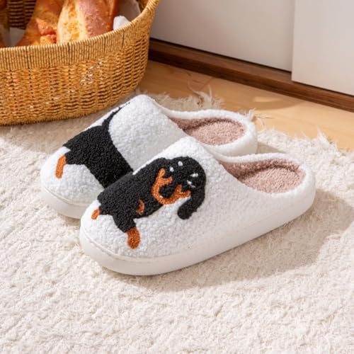 Cat Dog Fuzzy Animal Slippers for Women & Men, Cute Fluffy Plush Warm House Couple Slippers, Autumn Winter2