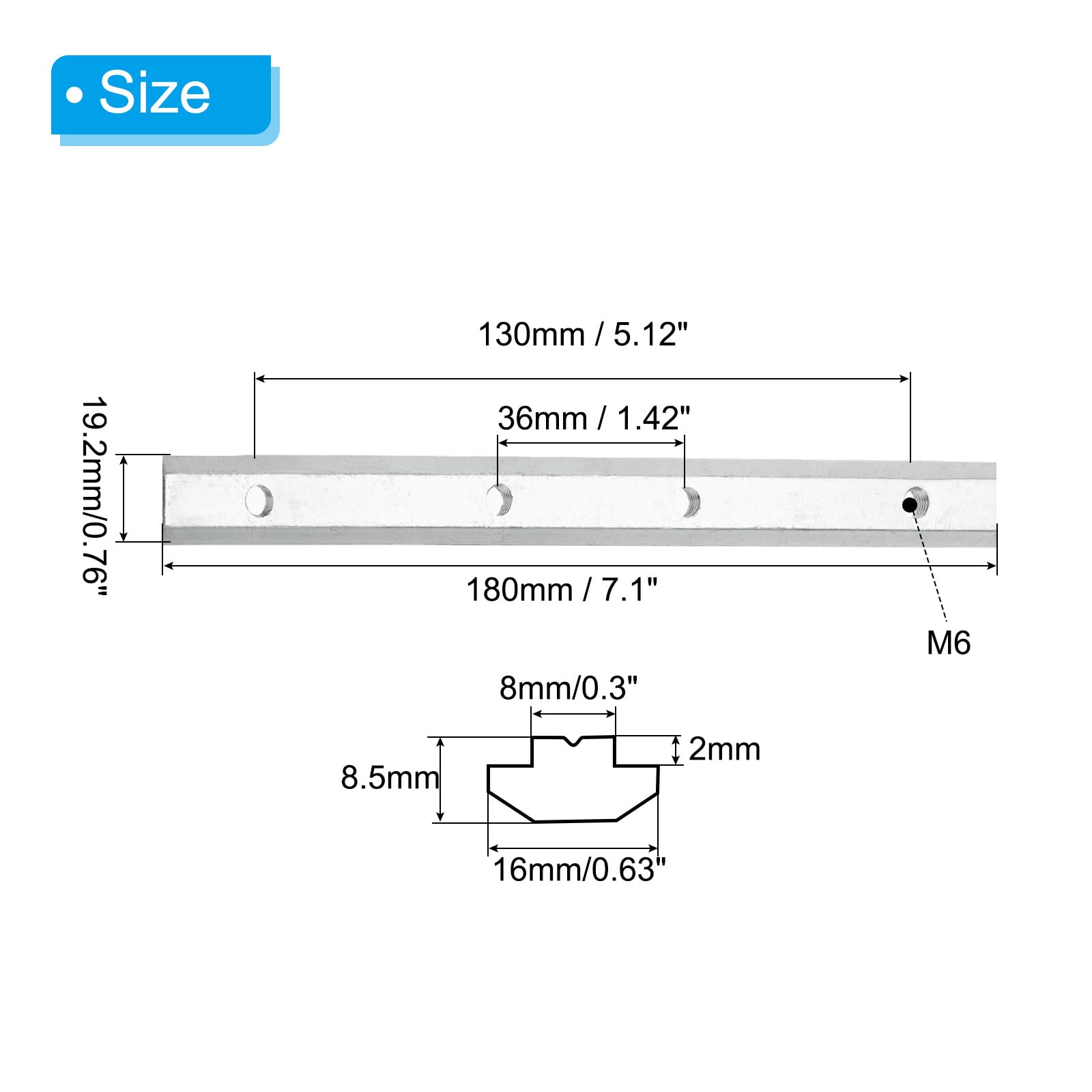 PATIKIL 7.1 Inch Straight Line Connector - Image 2