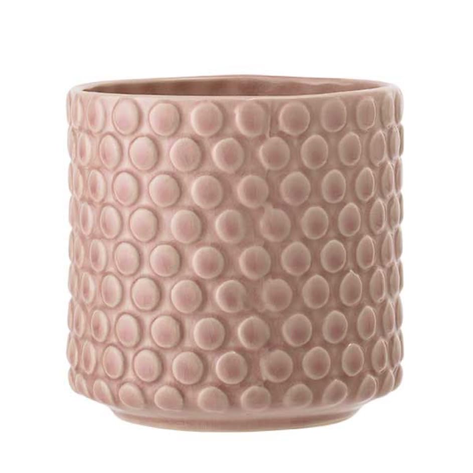 Nordring Retro Übertopf Vintage Pflanztopf für Zimmerplanzen Blumentopf Dotty M (12,5 cm ø), rosa, Keramik