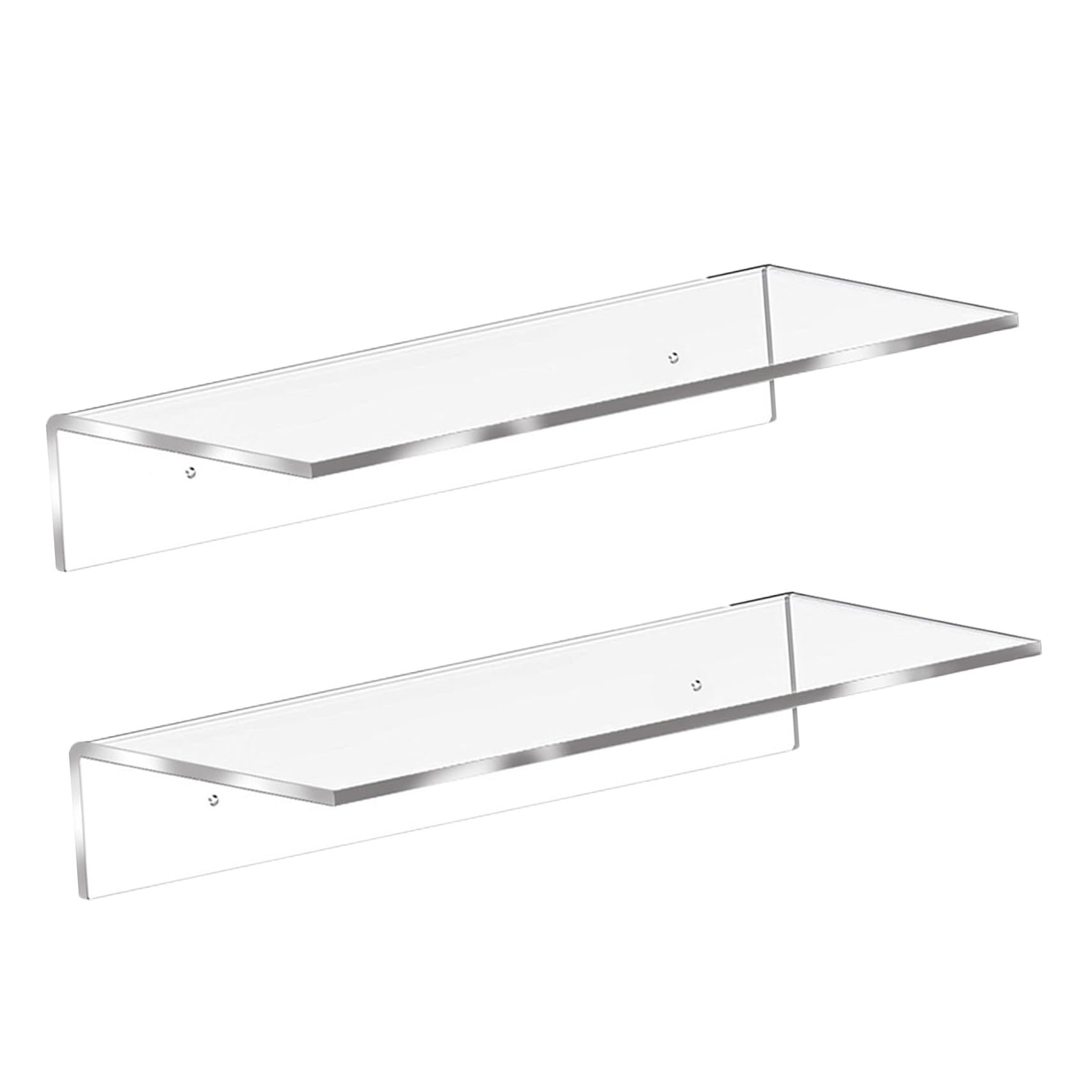 Estantes flotantes de plástico OSALADI transparentes de 30.5 cm para baño y cocina en pack de 2