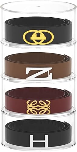 FEMELI Organizador de cinturón, vitrina de acrílico con 4 capas de almacenamiento para relojes, joyas, maquillaje, pulseras, anillos, accesorios de
