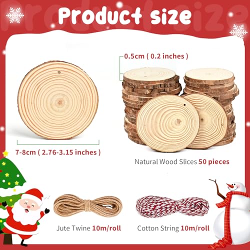 Tranches de bois pré-percées pour créer vos décorations de Noël et de table