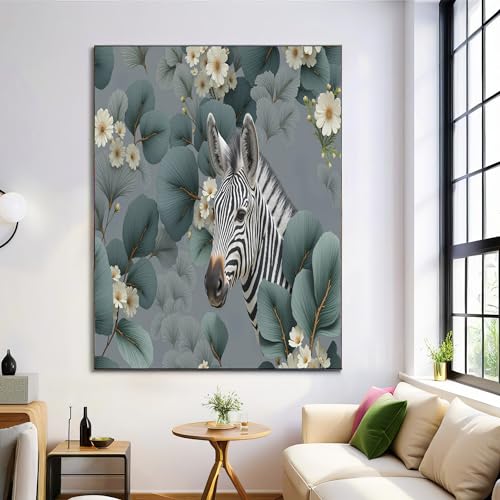 Massifs de fleurs eucalyptus tableau pour salon gris moderne