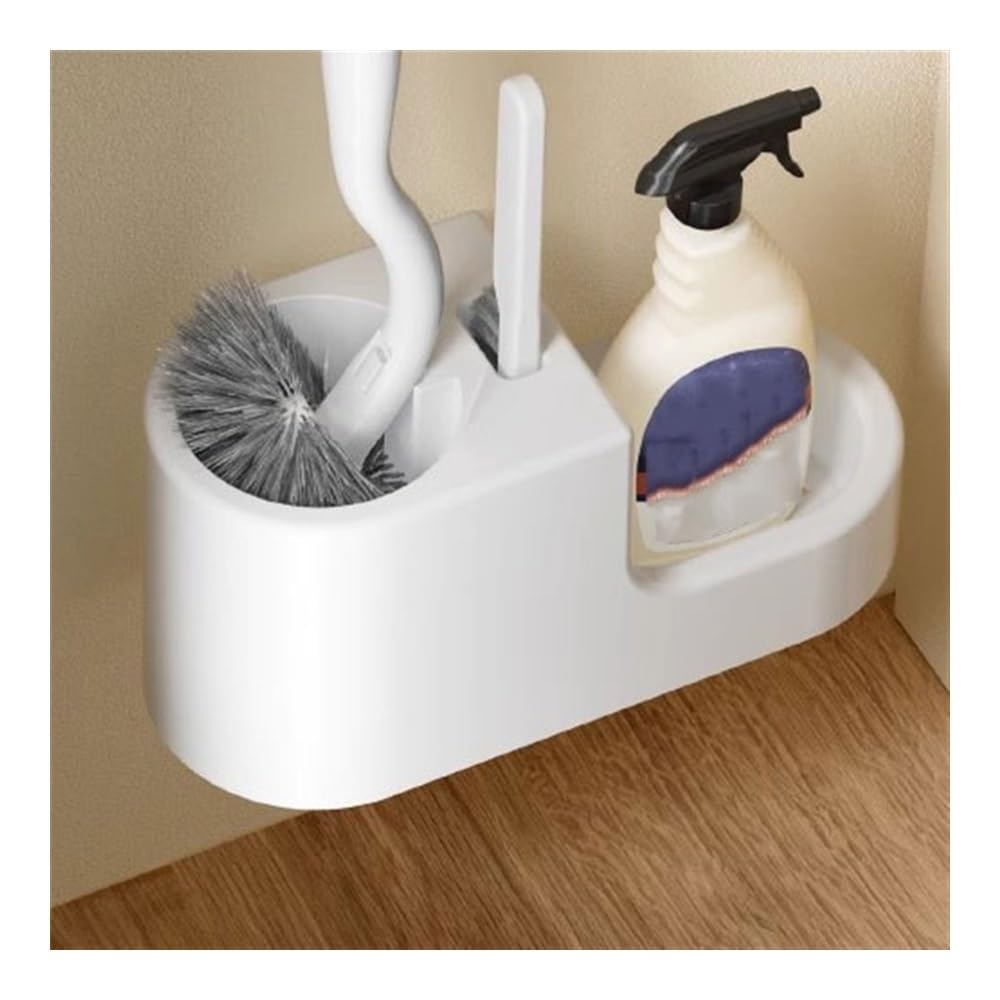 Juego de cepillos de inodoro de drenaje hueco, cepillos de inodoro montados en la pared con cerdas flexibles con soporte de plástico, escobilla de inodoro y juego de soporte