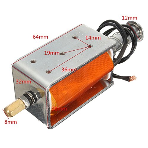 EsportsMJJ DC 12V 35Mm Largo Movimiento Empuje Solenoide Pequeño Imán Eléctrico Electromagnético