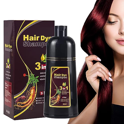 Schwarzes Haarfarbe-Shampoo 3 In 1 – Graue Haare Abdecken In 15 Min., Pflanzliche Formel, 500 Ml