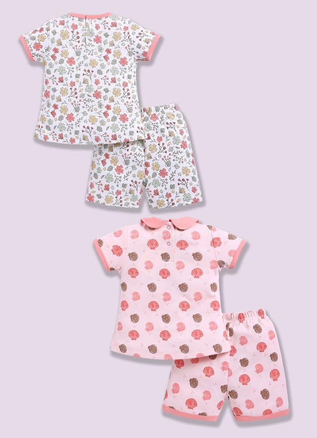Image of BABY GO Baby Boys & Baby Girls Clothing Set | Summer Co-Ord Set for Baby | Printed 100% Cotton Half Sleeve T-Shirt & Shorts Combo | Soft Cotton Casual Wear Outfit for Infants & Toddlers Pack of 2