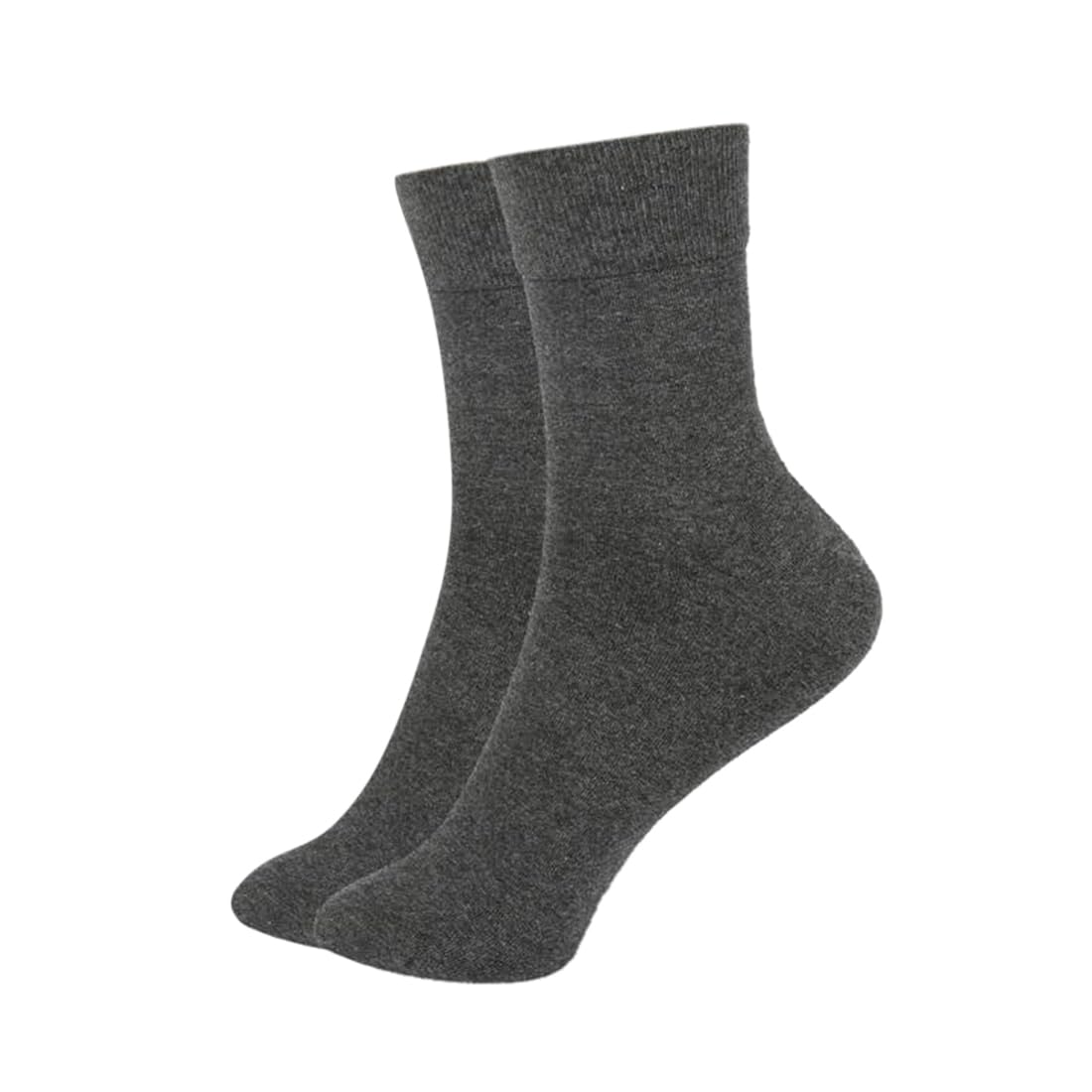 (Pack of 1 Pair = 2 Socks Men Boys Cotton Dark Grey Ankle Length Socks-image-46