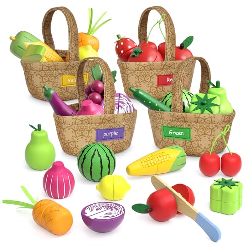 Kaufladen Zubehör Holz, Kinderküche Zubehör Spielküche Zubehör Holzspielzeug ab 3 Jahre, Kaufmannsladen Zubehör Küchenspielzeug für Kinder ab 3 4 5 6 Jahre, Küche Spielzeug Holz für Mädchen Jungen