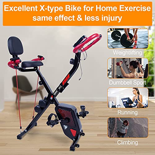 HAIGE Cyclette Pieghevole 917 – Cardio Silenzioso, Sedile Regolabile, Supporto Tablet