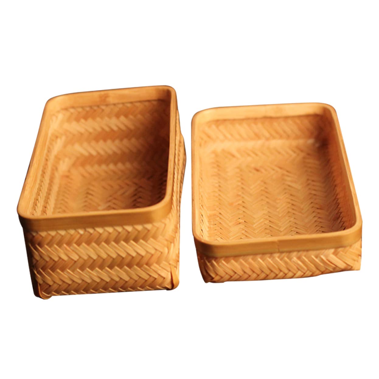 MUCKLILY Woven Tea Storage Box Portable Loose Leaf Container for Tea Fruits and Snacks Breathable Design for Home Organization Natural Color Multipurpose Storage