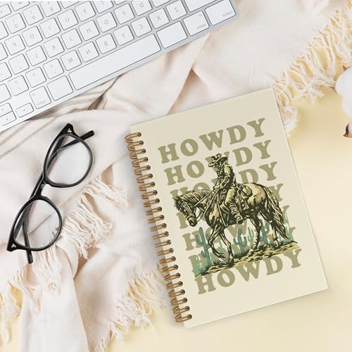 Carnet ligné Western Preppy Cowboy à spirale format A5 couverture rigide