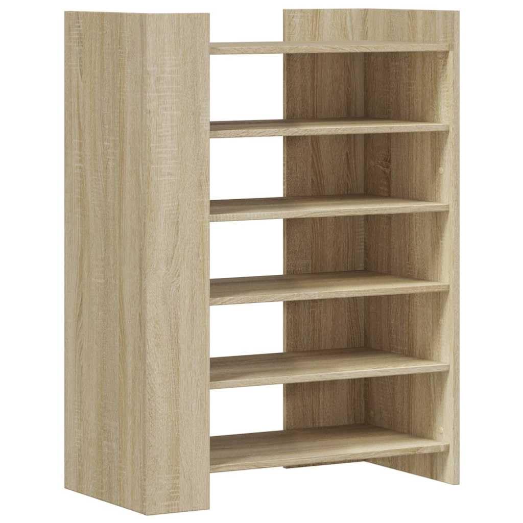 Szafka na buty dąb Sonoma z materiału drewnopochodnego 74,5 x 37,5 x 100 cm z miejscem do przechowywania, porządkiem i organizerem, wąska, wysoka, do przedpokoju, sypialni, zamkniętej półki