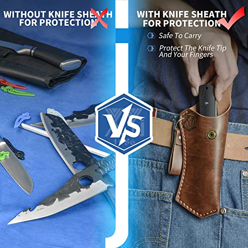 Xyj 2Pcs/Set Pocket Folding Knife Survival Foldable Knives For Kitchen Travel Outdoor Camping Folding Knife With Sheath,Whetstone,Tiny Knife,Lightweight,Stainless Steel #TOP5