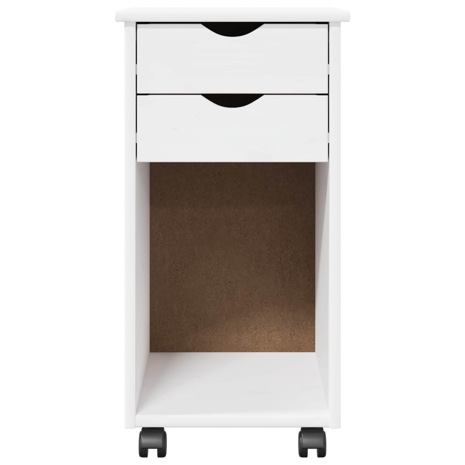 vidaXL Gabinete rodante 34 x 39 x 65,5 cm Pino Macizo, Escritorio de Estudio, diseño Rectangular Minimalista, con Mucho Espacio de Almacenamiento, para Oficina en casa