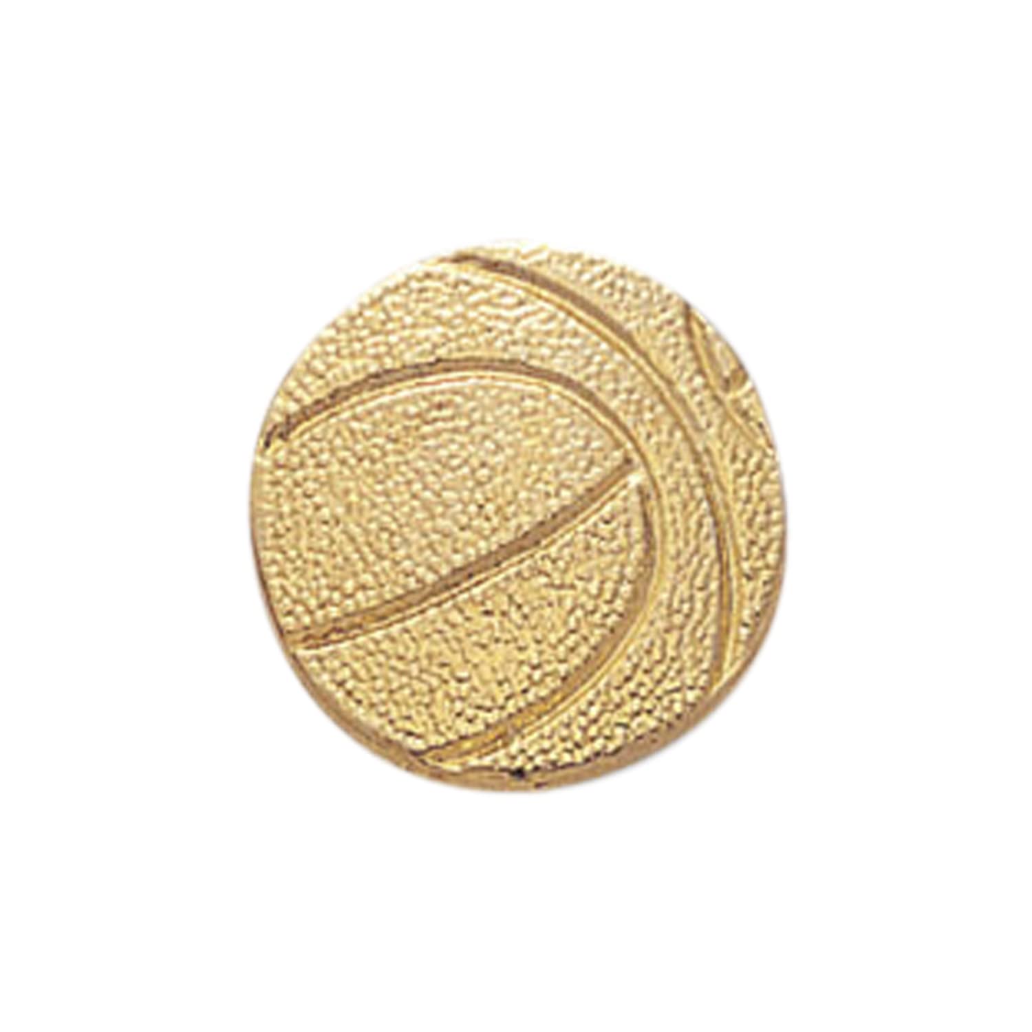 SHOP AWARDS AND GIFTS Gold Chenille Lapel Pins for Student Recognition in Academics and Sports, Basketball, 7/8 Inch, Pack of 10