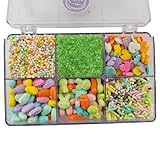 Easter Sprinkles, 6 Cell Spring Bunny Carrots Sprinkles for Cake Decorations, Edible Sprinkle Mix...