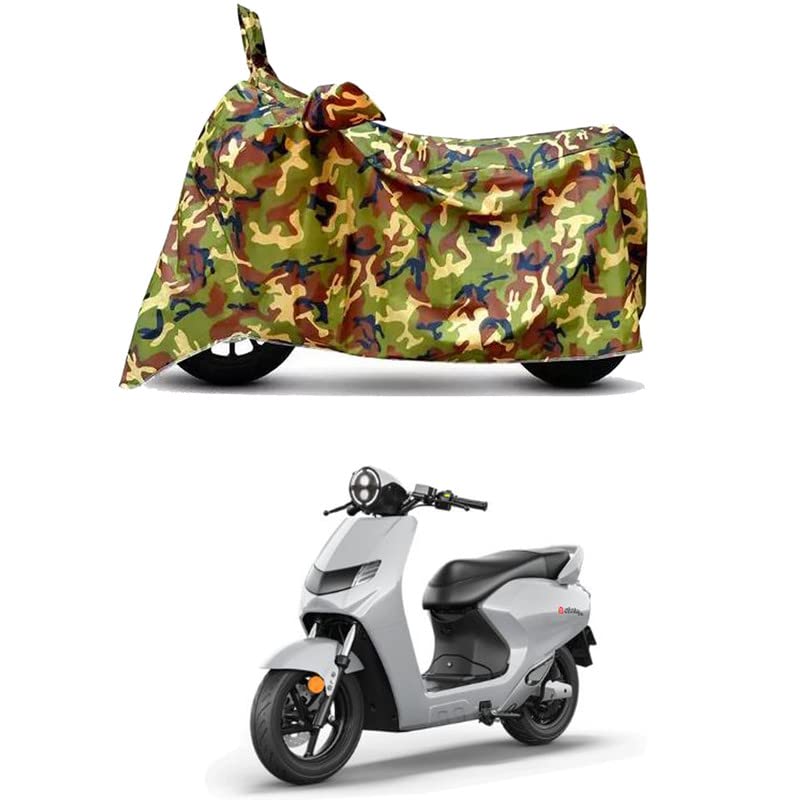 Image of Waterproof 100% PVC Coated Bike Scooty Two Wheeler Body Cover Compatible for Bounce Infinity E1 BS6 /UV-Rays /Heat Protection /Birds Dropping /Scratchproof /Dust Proof [6X6 Jungle Print]