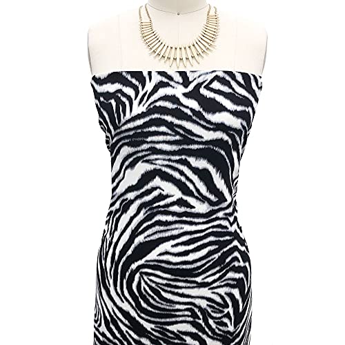 Luxurious Off-White and Black Animal Skin Print Rayon Challis Fabric – Lightweight and Versatile for Creative Projects 3 Luxurious Off-White and Black Animal Skin Print Rayon Challis Fabric – Lightweight and Versatile for Creative Projects - Image 2