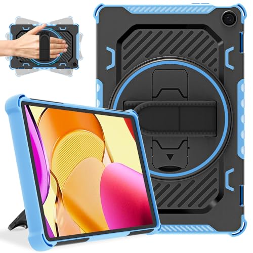 ROISKIN 360 Rotating Kickstand Hand Strap Case for Tablet Fire Max 11 Case 13th Generation 2023 Release for Kids Also for iPhone Nokia Sony 11in