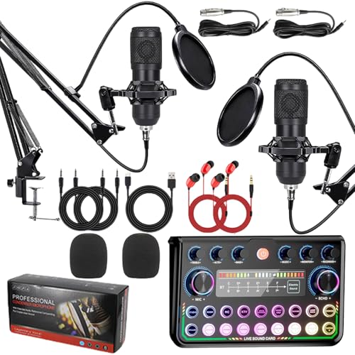 Paquete de equipo de podcast, micrófono de transmisión, kit de iniciación de podcast, condensador USB, kit mezclador de audio con tarjeta de sonido para transmisión, canto, podcasting, grabación, Paquete de equipo de podcast, micrófono de transmisión, kit de iniciación de podcast, condensador USB, kit mezclador de audio con tarjeta de sonido para transmisión, canto, podcasting, grabación,