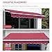 Outsunny 13' x 8' Retractable Awning, Patio Awnings, Sunshade Shelter w/Manual Crank Handle, UV & Water-Resistant Fabric and Aluminum Frame for Deck, Balcony, Yard, Wine Red