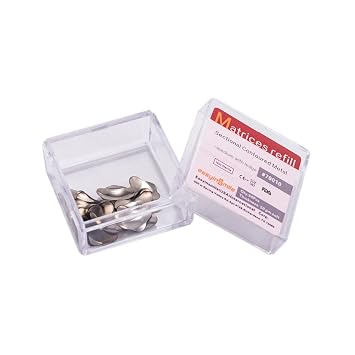 50PCS Dental Metal Matrices Sectional Contoured Matrix Refill soft band S/M/L 50m Medium