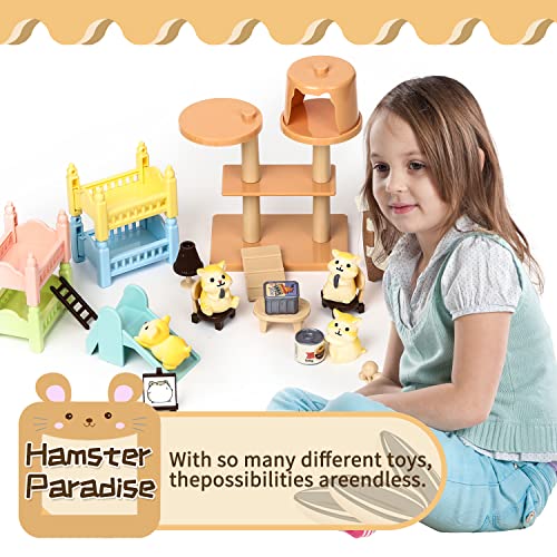 Tqqfun JY2112023 Pet Pretend Play Toys, 33 Pcs Hamster Figures Playset Toy thumb #1