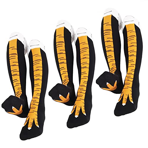 Image of WHOTAY Crazy Funny Chicken Leg Socks for Women Men Novelty Chicken Feet Socks White Elephant Gifts for Adults Gag Gifts