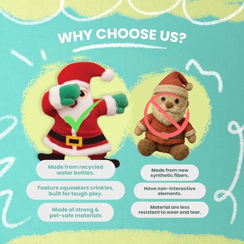 Juguete de peluche Snugarooz Dabbing Santa para perros miniatura 3