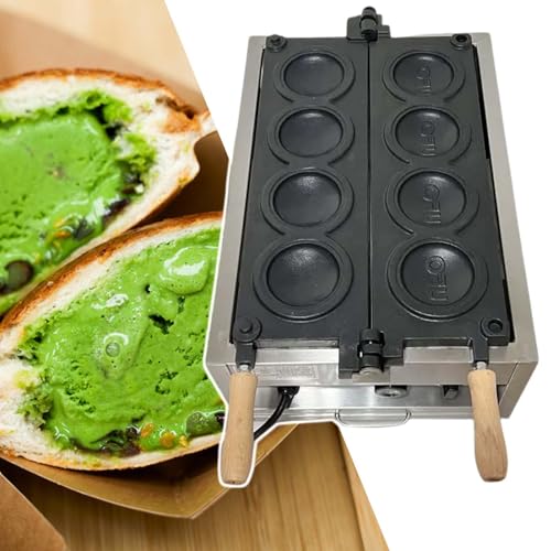 HCAUYNN Máquina Multiusos para Mini gofres, máquina para Hacer gofres de Helado, 4 Unidades de Mini gofres, Calentamiento rápido, con Revestimiento Antiadherente, para el hogar y restaurantes