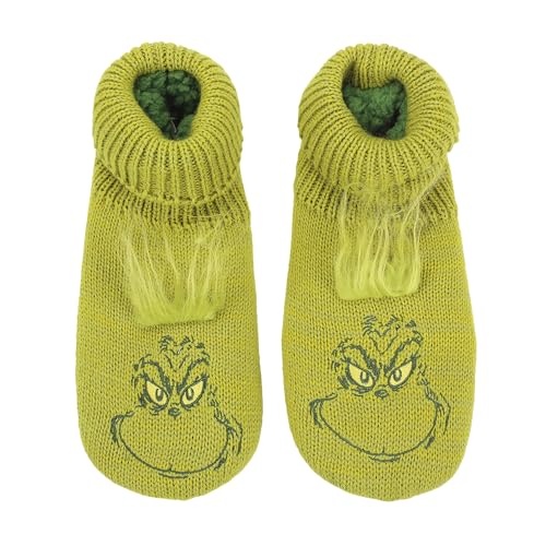 Bioworld The Grinch Big Face Naughty or Nice Women's Slipper Socks