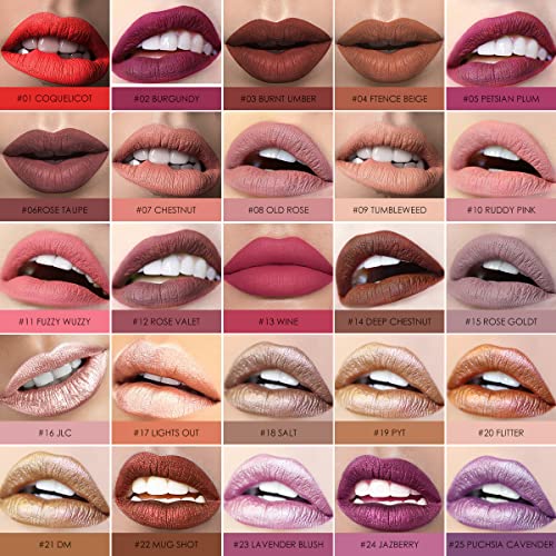 Focallure Ultra Matte Liquid Lipstick,Longwear Rich Lip Colors,Easy To Create A Sexy Lips With High-Grade Formula,Long Lasting Waterproof Lipstick Make Up,Pink Gold #TOP3