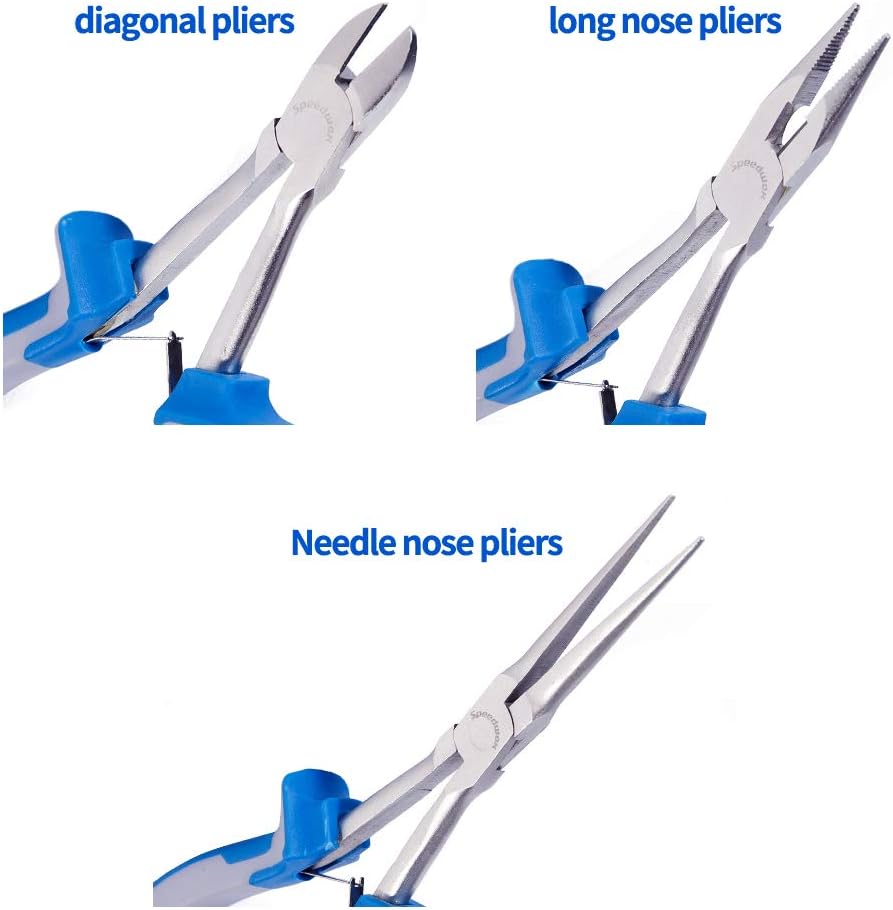 SPEEDWOX Needle Nose Pliers Set Mini Pliers Long Nose Set Diagonal Cutters 3 Pcs Precision Wire Cutters for Narrow Spaces High Leverage Hand Tools for Mechanical Work